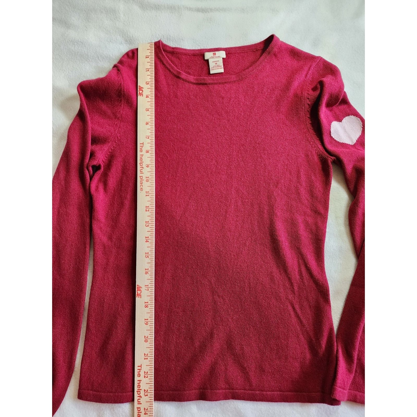 Other RedEnvelope Silk Cashmere Sweater Medium Red Crewneck Heart Size M / US 6-8 / IT 42-44 - 4 Thumbnail