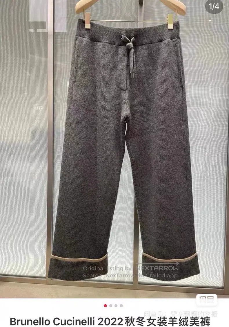 Brunello Cucinelli Brunello Cucinelli size M Cashmere wide-leg pants Size 24" / US 00 / IT 34 - 2 Thumbnail
