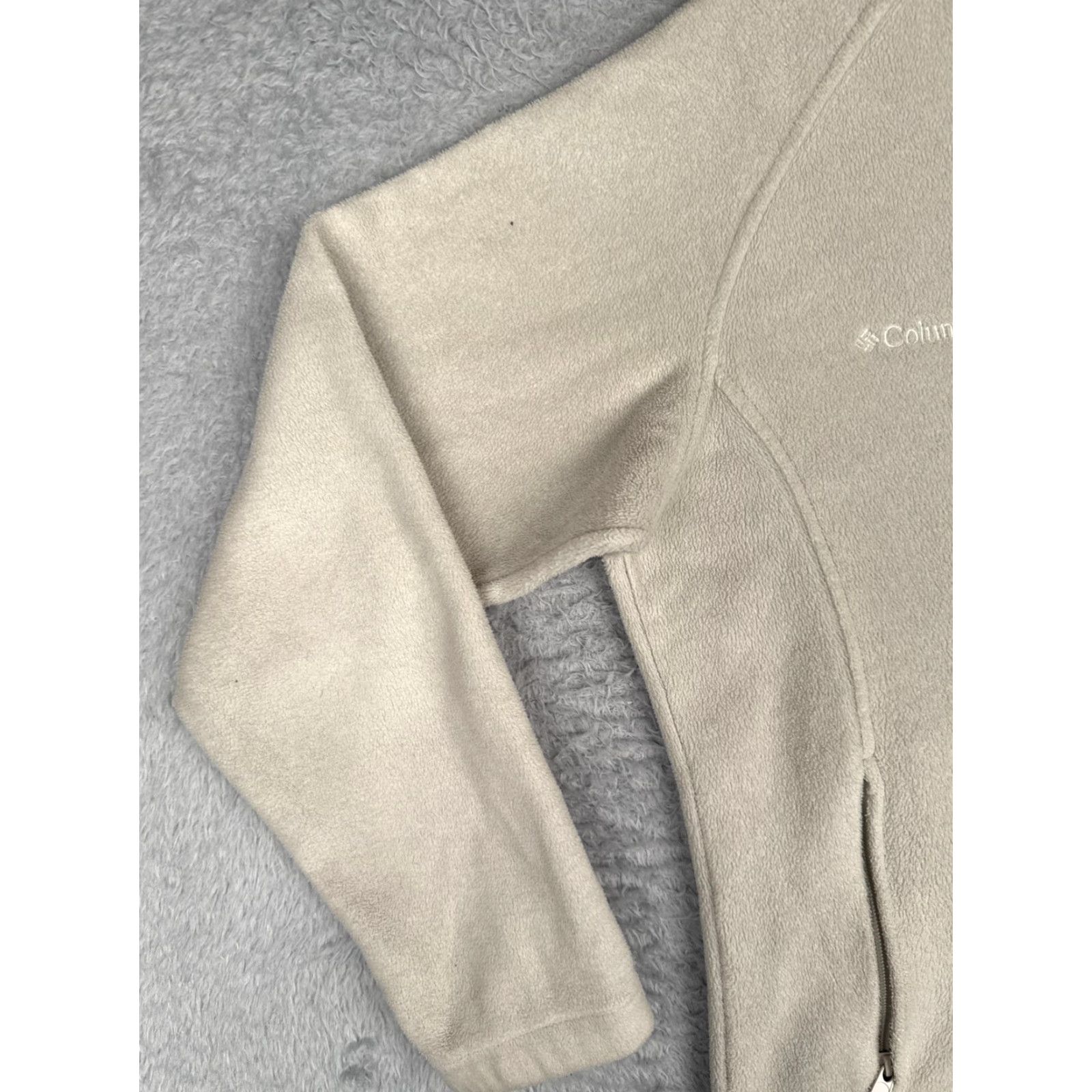 Vintage Columbia Womens Jacket Fleece Full Zip Outdoor Winter All Seasons White Long Sleeve Zip Pockets Regular Logo Mock Neck Historical Outdoor Theme 90s? Size L / US 10 / IT 46 - 6 Thumbnail