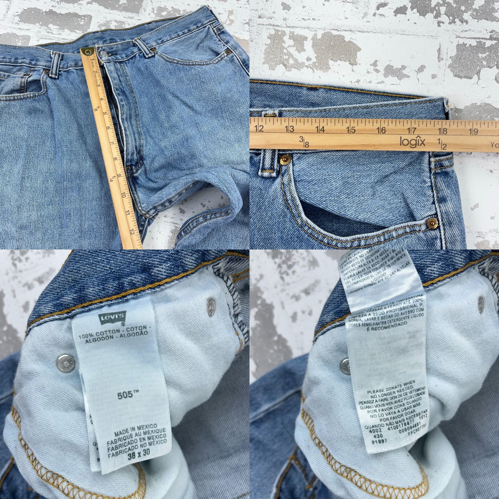 Levi's VINTAGE Levi's 505 Jeans Men 38x30 Regular Fit Straight Blue Denim 5-Pocket Pockets Belt Loops Zipper Zip Mid Rise 00s Y2K Mens Regular Jeans Size US 38 / EU 54 - 8 Thumbnail
