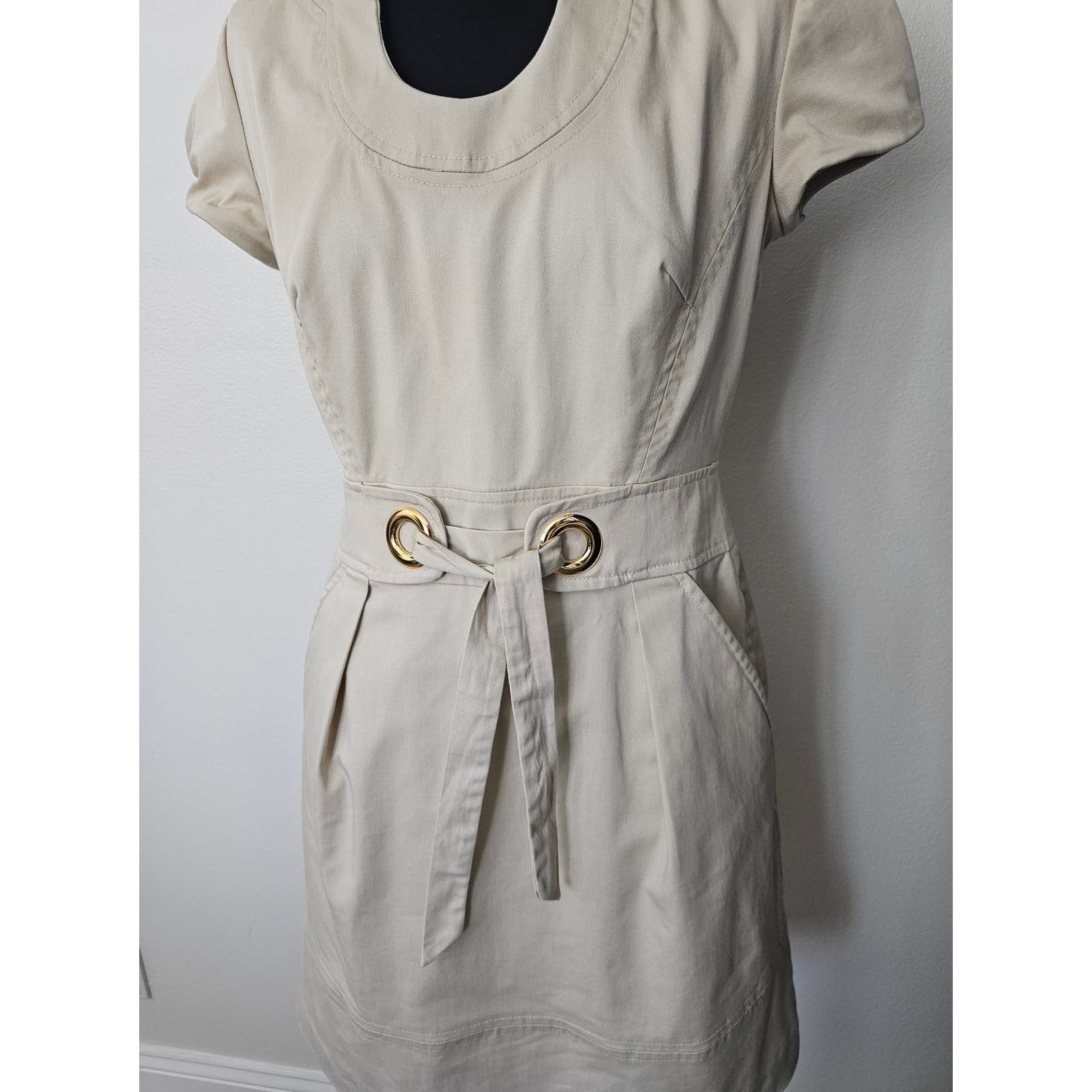 MILLY EUC *Milly of New York* Women's Khaki Casual Summer Dress S Size S / US 4 / IT 40 - 2 Thumbnail
