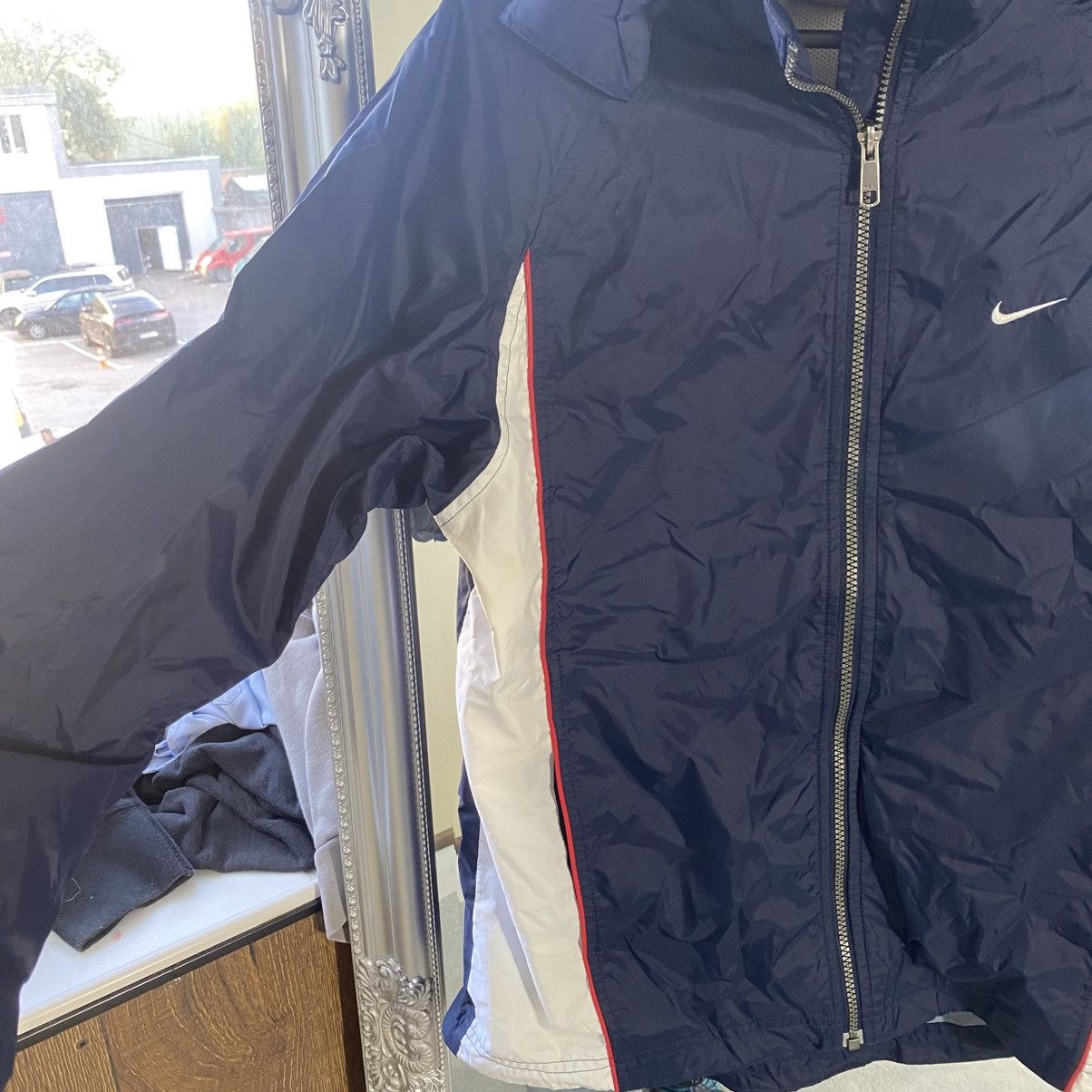 Nike Vintage Y2K Nike Track Jacket Nylon Top Striped Swoosh Size US S / EU 44-46 / 1 - 3 Thumbnail