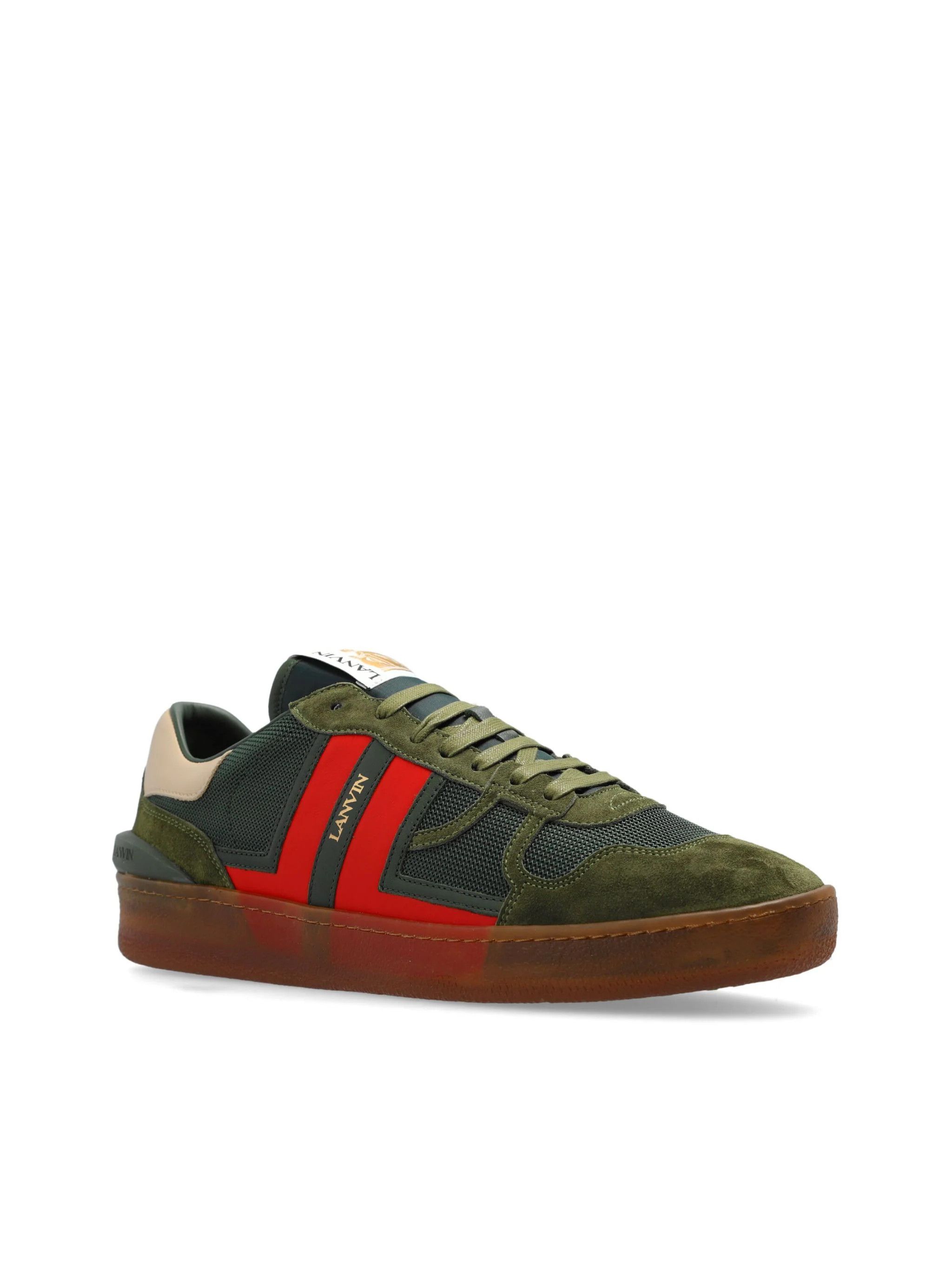Lanvin o1s22i1n1024 Leather Mesh Clay Sneakers in Multicolor Size US 7 / EU 40 - 4 Thumbnail