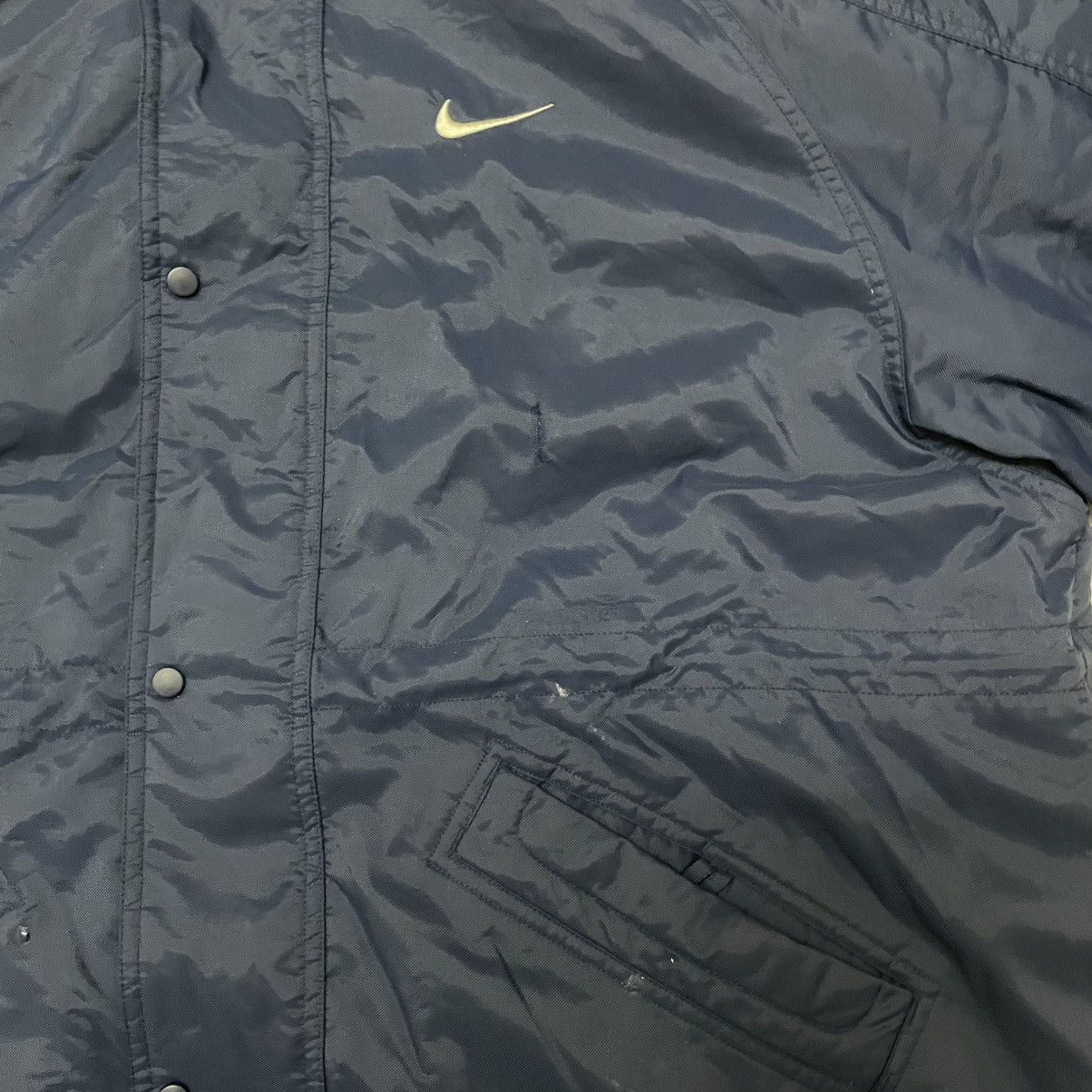 Japanese Brand × Nike × Vintage Vintage 1990s Nike Swoosh Centre Long Parka Jackets Size US L / EU 52-54 / 3 - 6 Thumbnail