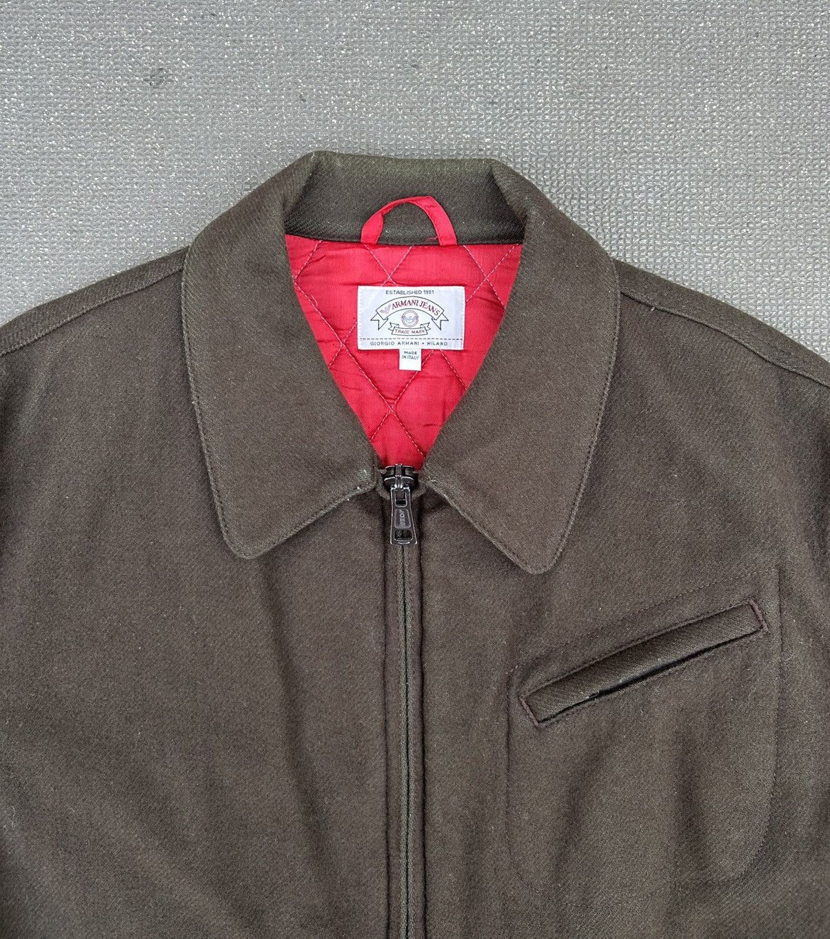 Armani Armani Jeans 90s brown/green felt jacket Size US M / EU 48-50 / 2 - 2 Thumbnail