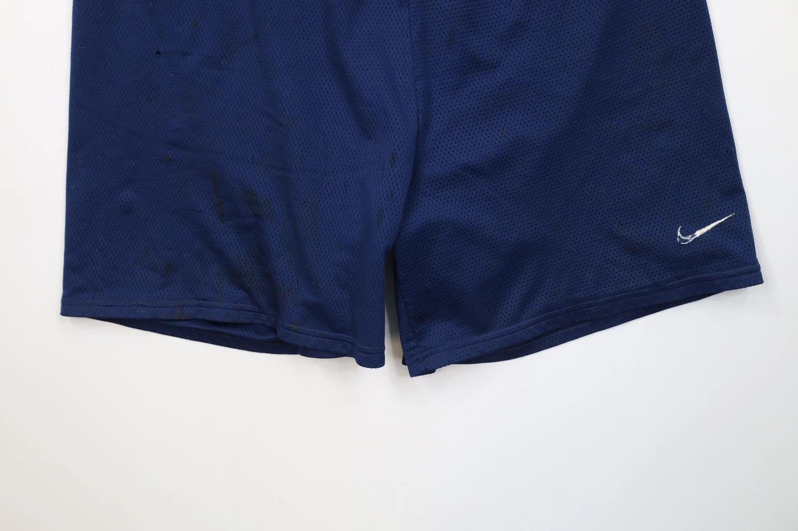 Nike AS IS Vintage 90s Nike Above Knee Mesh Shorts Navy Blue Size US 36 / EU 52 - 4 Thumbnail