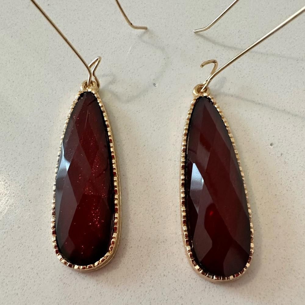 Designer Catherine Malandrino Drop Earring Set: Cream Peach Burgundy Size ONE SIZE - 6 Thumbnail