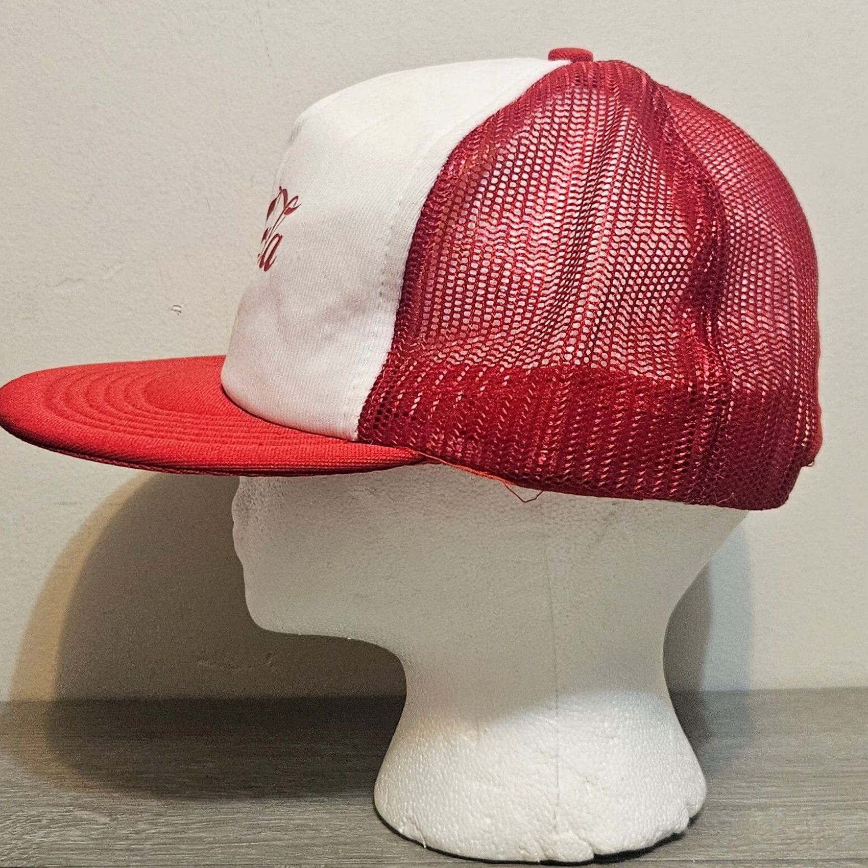 Vintage VINTAGE KAP Hat Mens One Size Red Coca Cola Cap Foam Trucker Style White Snapback Size ONE SIZE - 3 Thumbnail