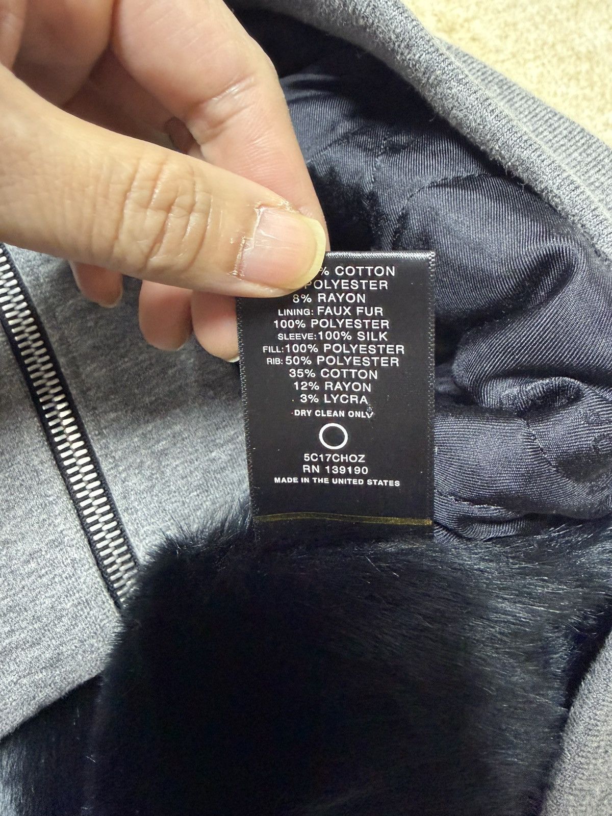 Fear of God Fear of god 5th heavy terry hood fur bomber greay Size US S / EU 44-46 / 1 - 6 Thumbnail