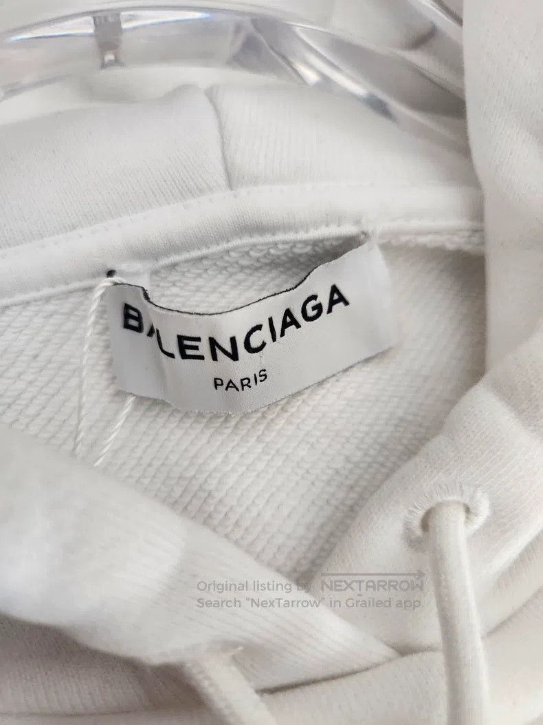 Balenciaga Balenciaga Logo Print White Loose Hoodie Size US XS / EU 42 / 0 - 4 Thumbnail