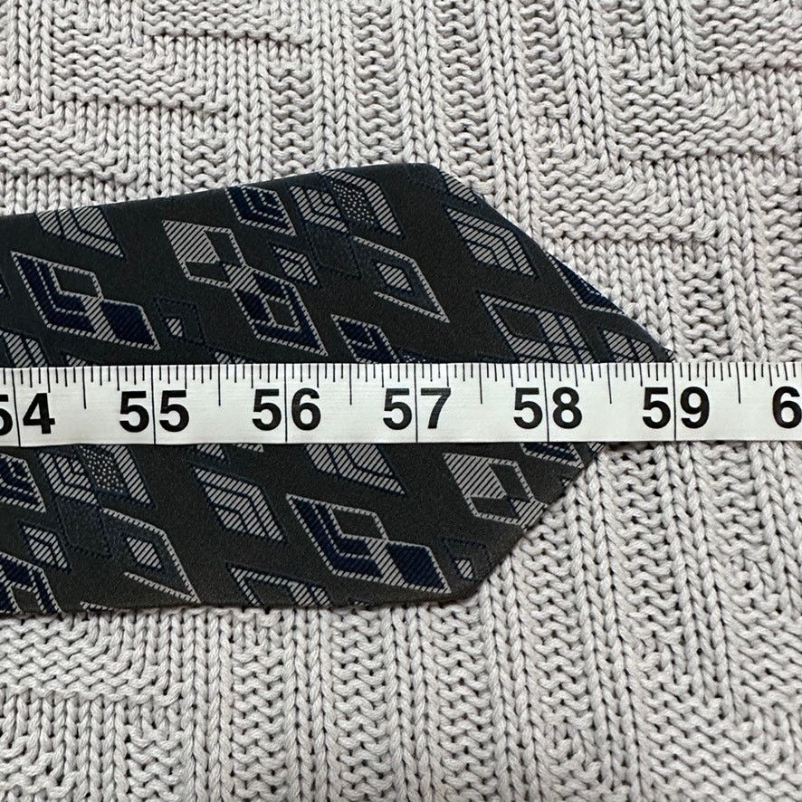 Vintage Vintage Fumagalli's gray abstract diamond silk tie Size ONE SIZE - 4 Thumbnail