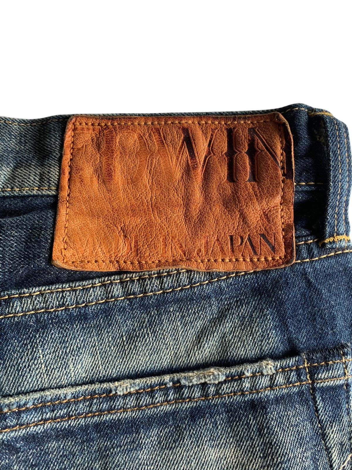 Edwin Rare💥EDWIN 5052RV SELVEDGE RUSTY MUDMAX DISTRESSED DENIM Size US 33 - 13 Thumbnail