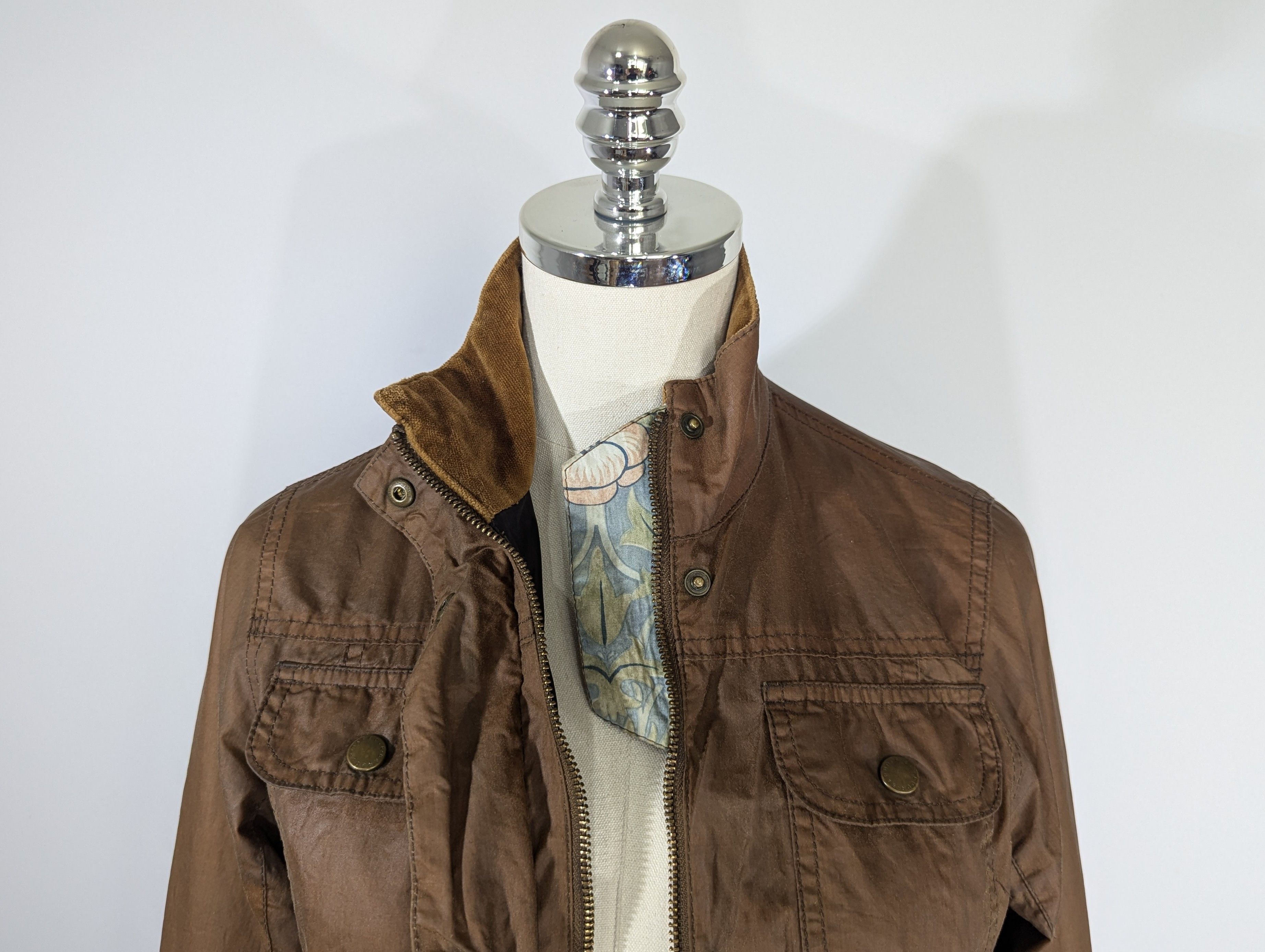 Barbour Barbour Emma Waxed Women's Jacket Brown Waxed Cotton Size S / US 4 / IT 40 - 15 Thumbnail