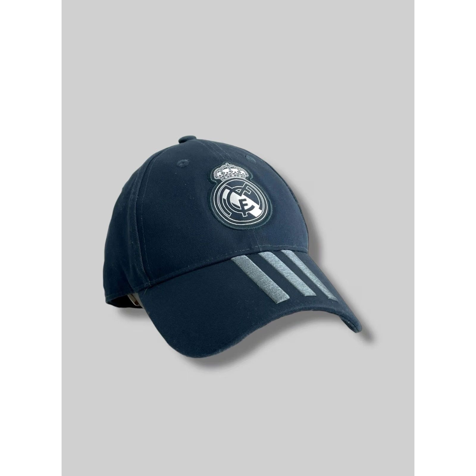 Adidas Adidas Real Madrid 3 Stripes Baseball Cap Men One Size Navy Blue Striped Classic Sports Casual Cap Size ONE SIZE - 2 Thumbnail