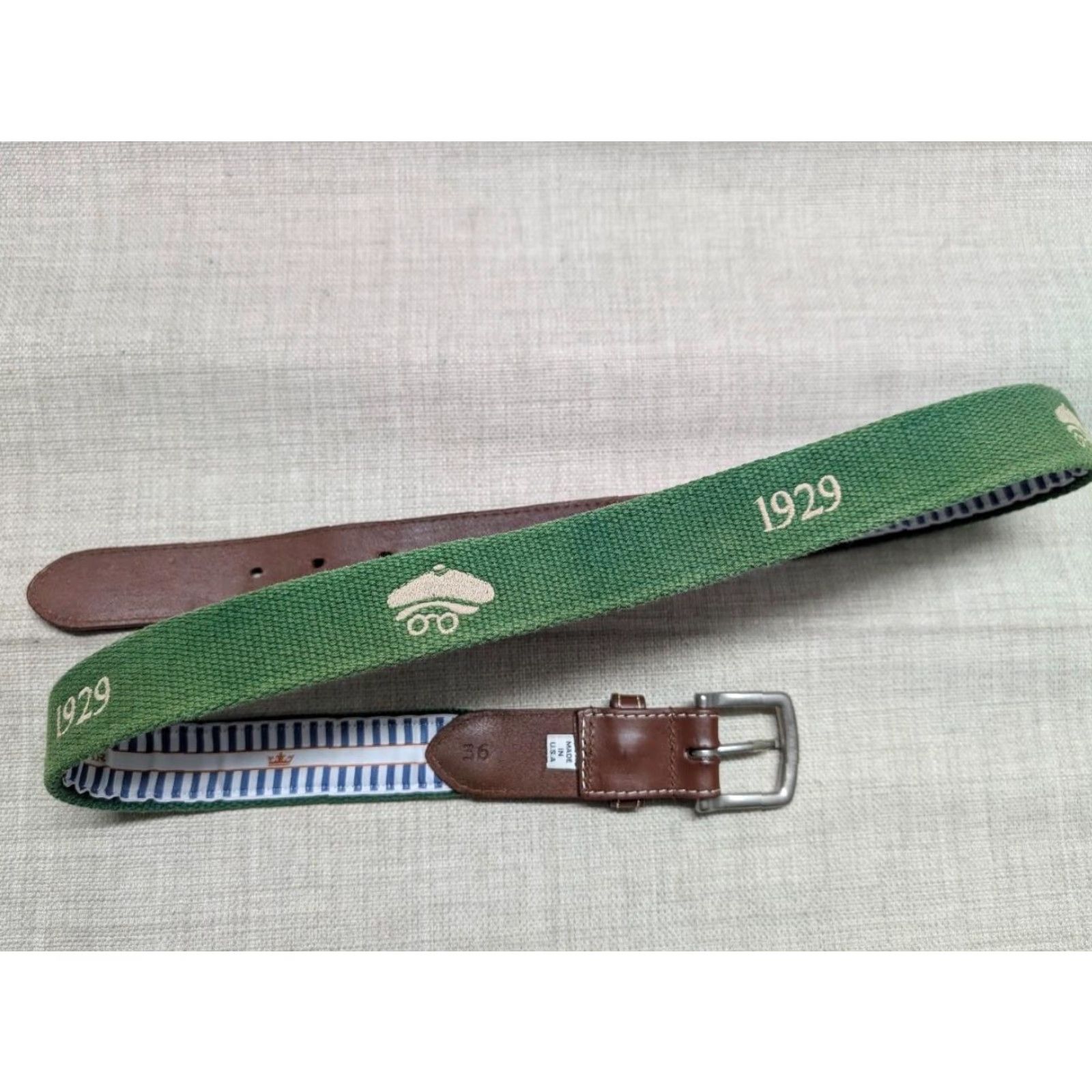 Peter Millar USA Peter Millar Belt 36 Country Club Leather Dress Belt Golf Belt Men Green XS? Size 36 - 4 Thumbnail