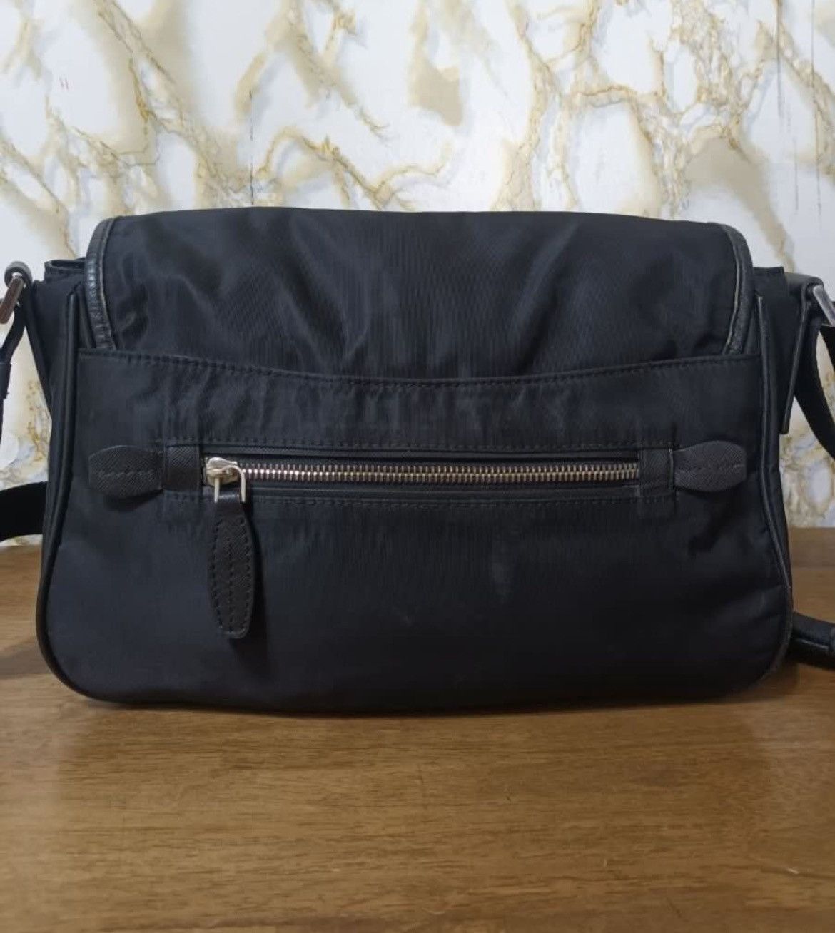 Prada Authentic Prada All Black Messenger Bag Size ONE SIZE - 3 Thumbnail