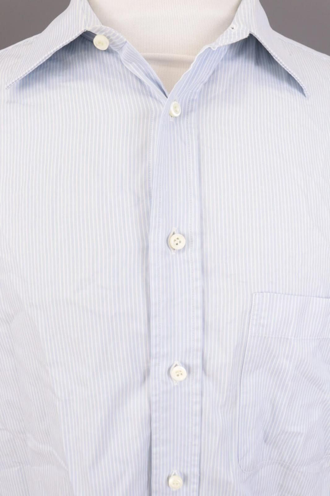 Ermenegildo Zegna Ermenegildo Zegna Blue Pinstripe Shirt Size 43 / 17 Size US M / EU 48-50 / 2 - 5 Thumbnail