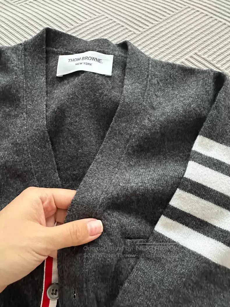 Thom Browne Thom Browne Dark Gray Cashmere Knit Cardigan Size US XL / EU 56 / 4 - 3 Thumbnail