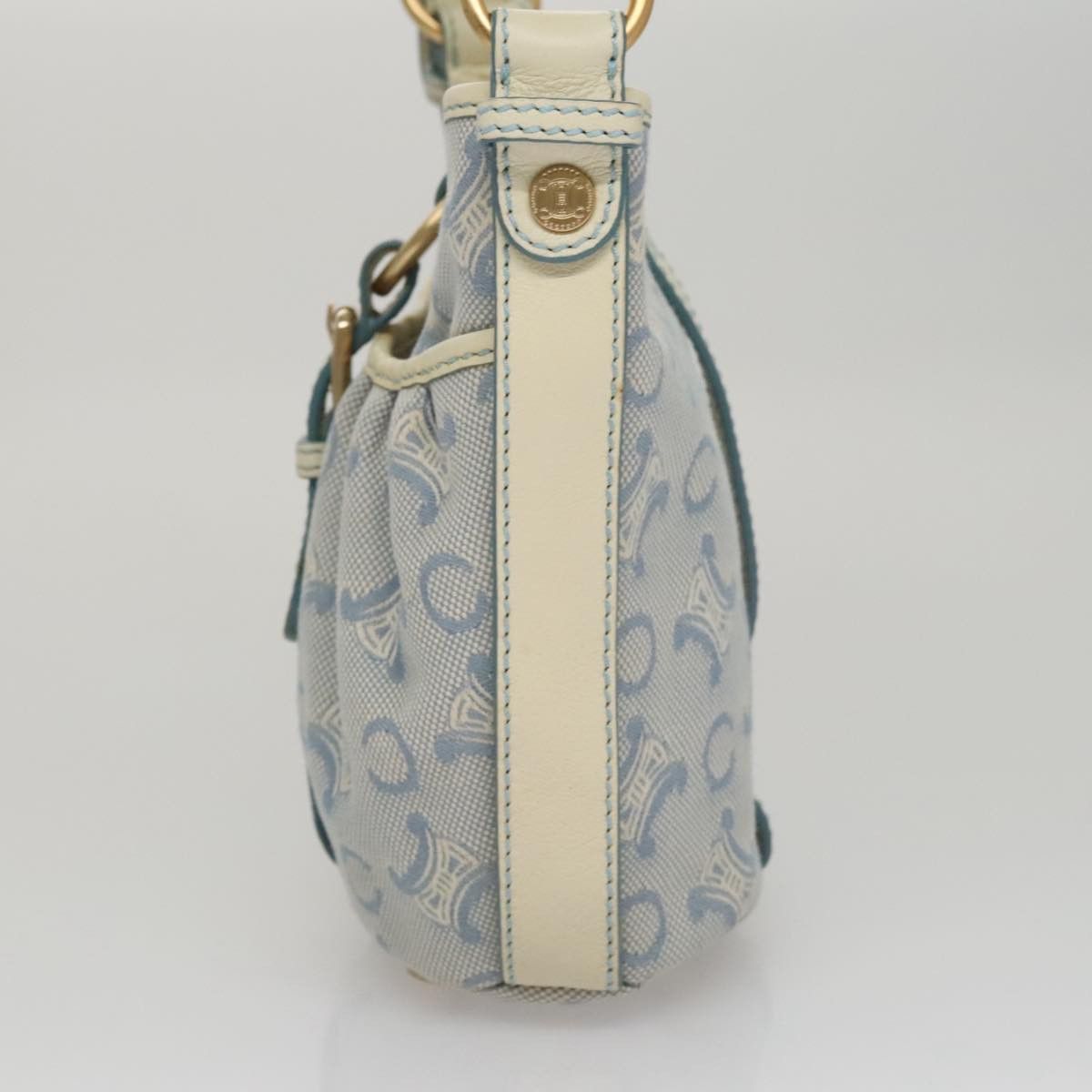 Celine CELINE C Macadam Canvas Shoulder Bag Light Blue Size ONE SIZE - 3 Thumbnail