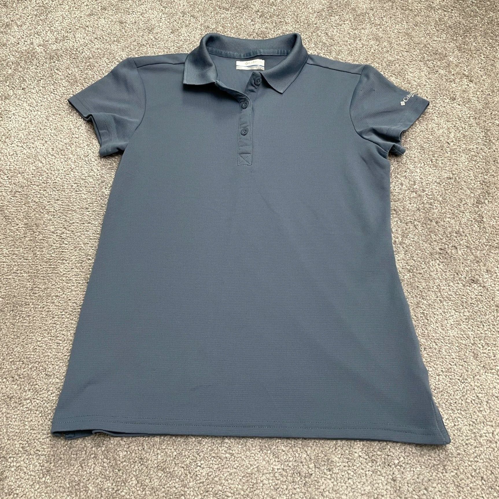 Vintage Columbia Womens XS Gray Polo Shirt Short Sleeve Golf Fishing Casual Size XS / US 0-2 / IT 36-38 - 2 Thumbnail