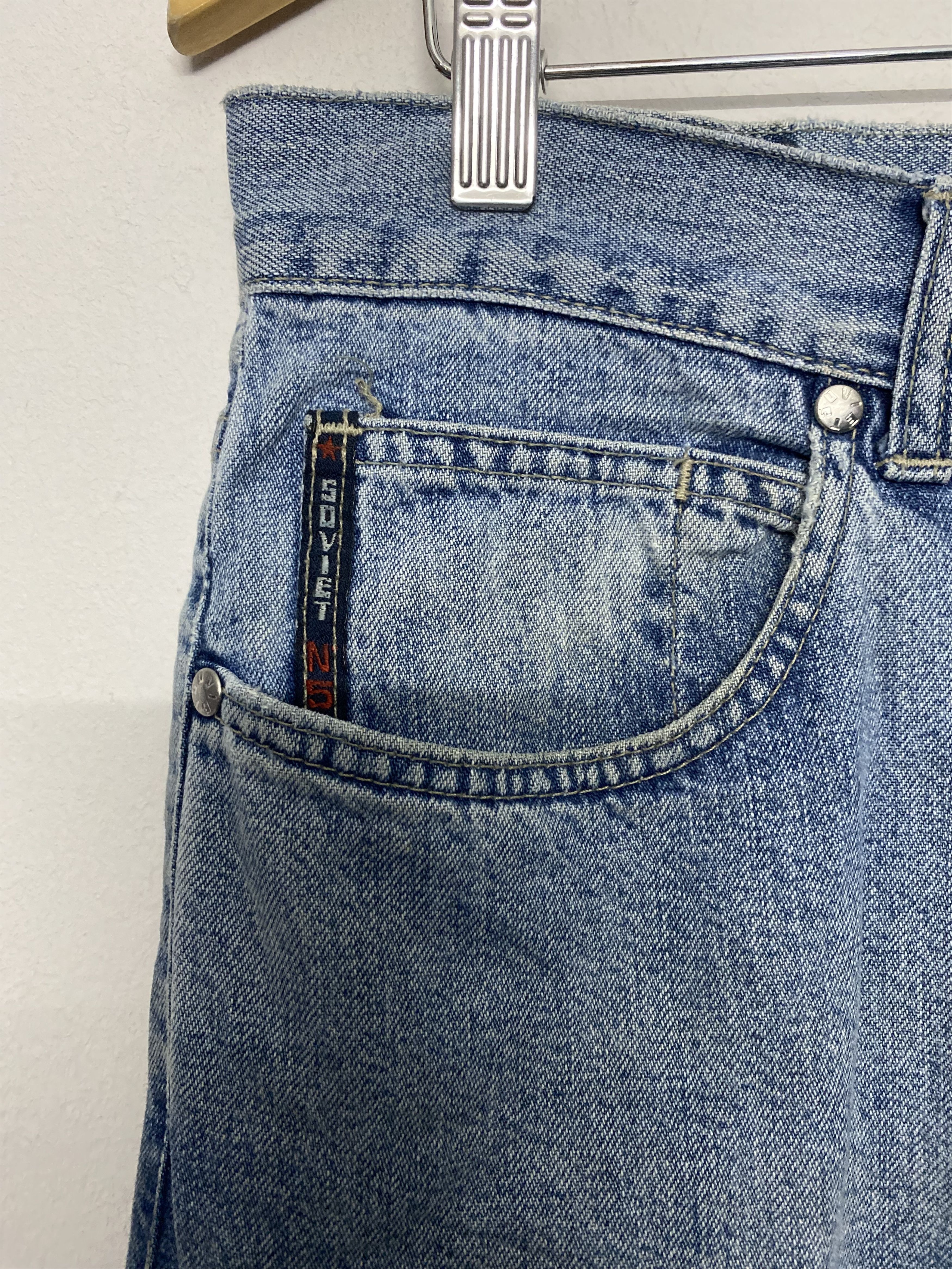 Jean Vintage 90s SOVIET Nº5 Regular Basic Faded Denim Jeans Size US 33 - 4 Thumbnail