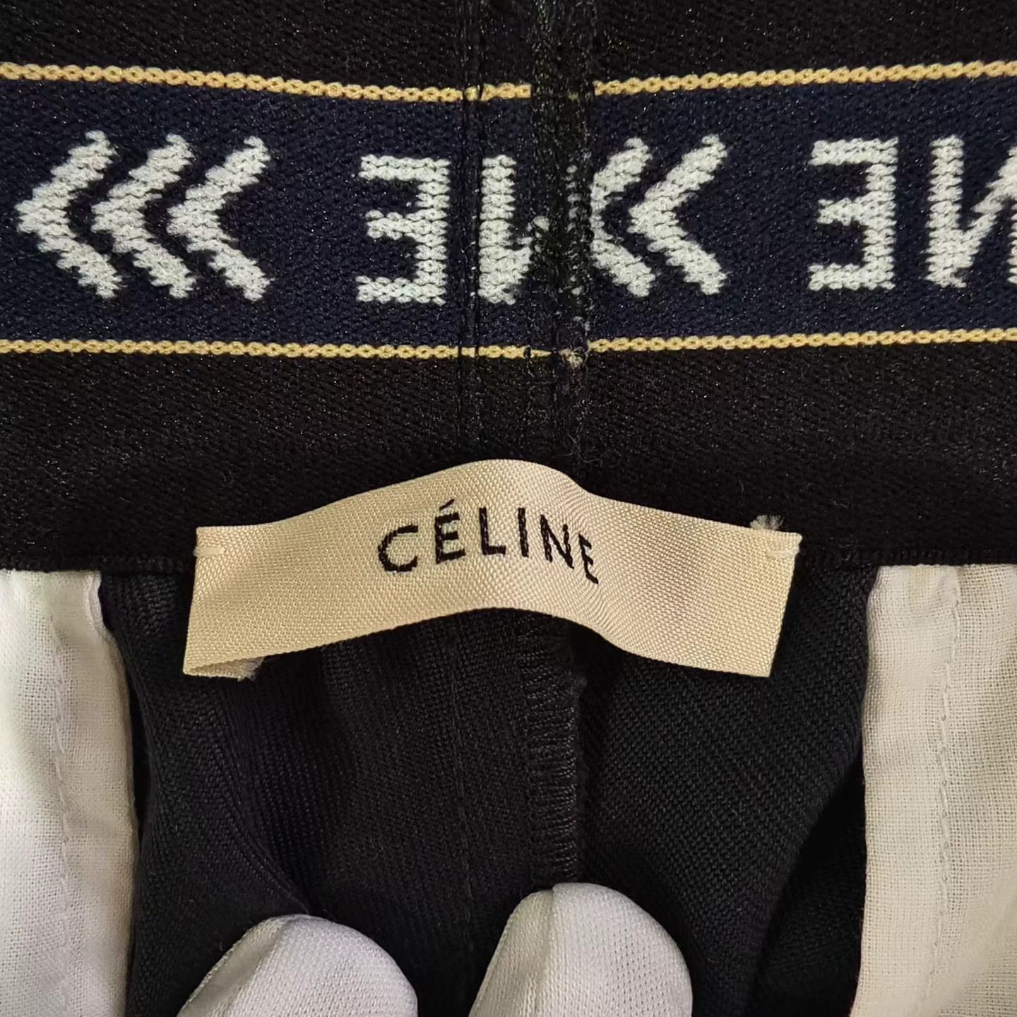Celine Celine Wool Black Belt Logo Pants Size 27" / US 4 / IT 40 - 3 Thumbnail