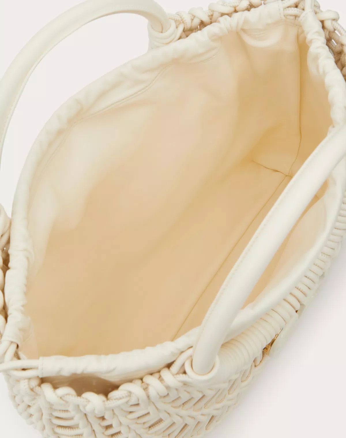 Valentino oc11z0725 Size:OS/Allknots Woven Leather Shopper in White Size ONE SIZE - 6 Thumbnail