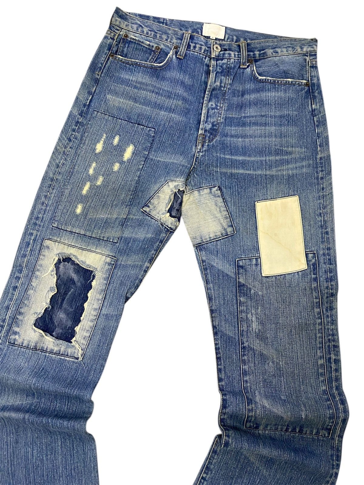 Japanese Brand Kapital Style Exhibitionist Patchwork Denim Jeans Size US 34 / EU 50 - 3 Thumbnail