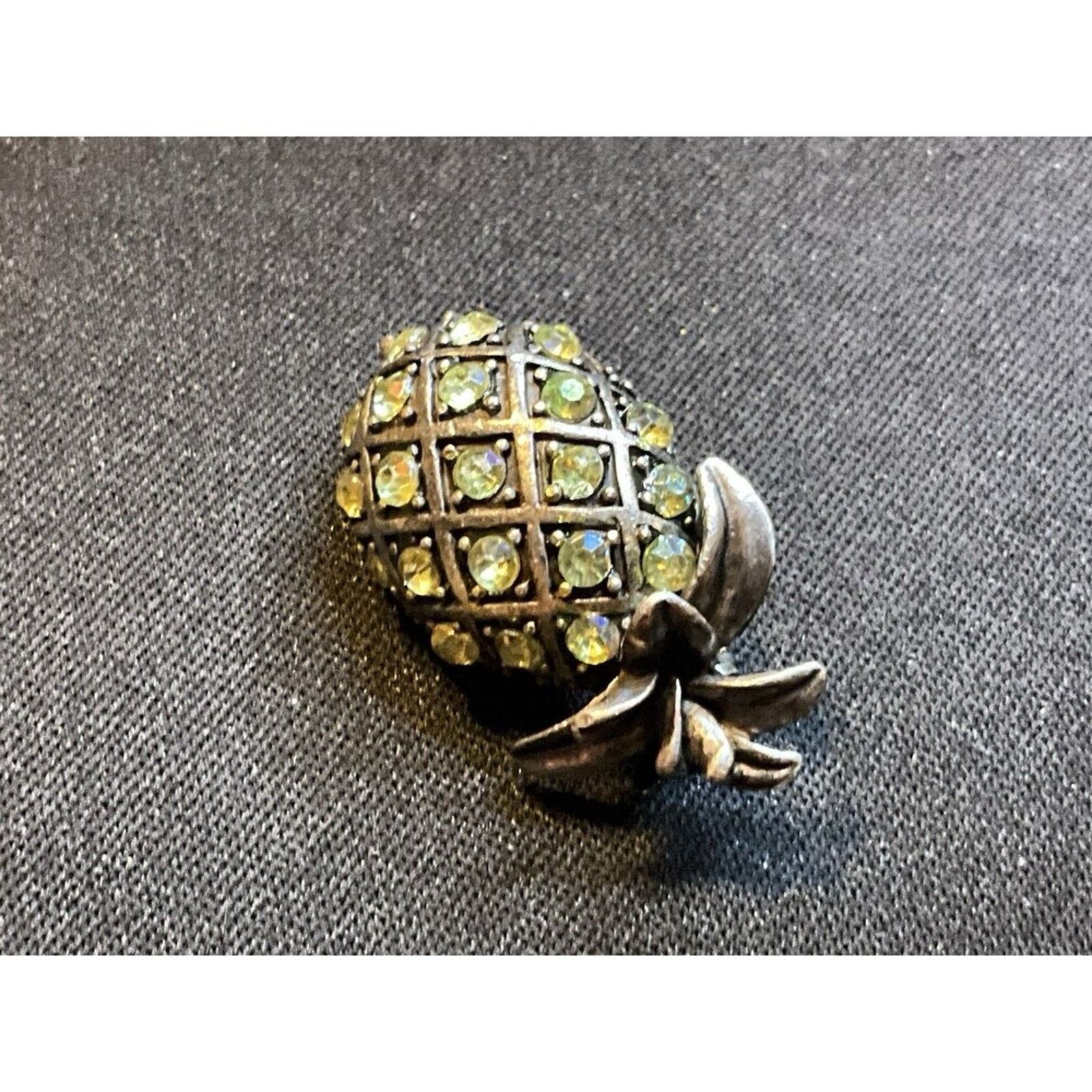 Other 925 Sterling Silver Tested A/B Rhinestone Pineapple Brooch Size ONE SIZE - 4 Thumbnail