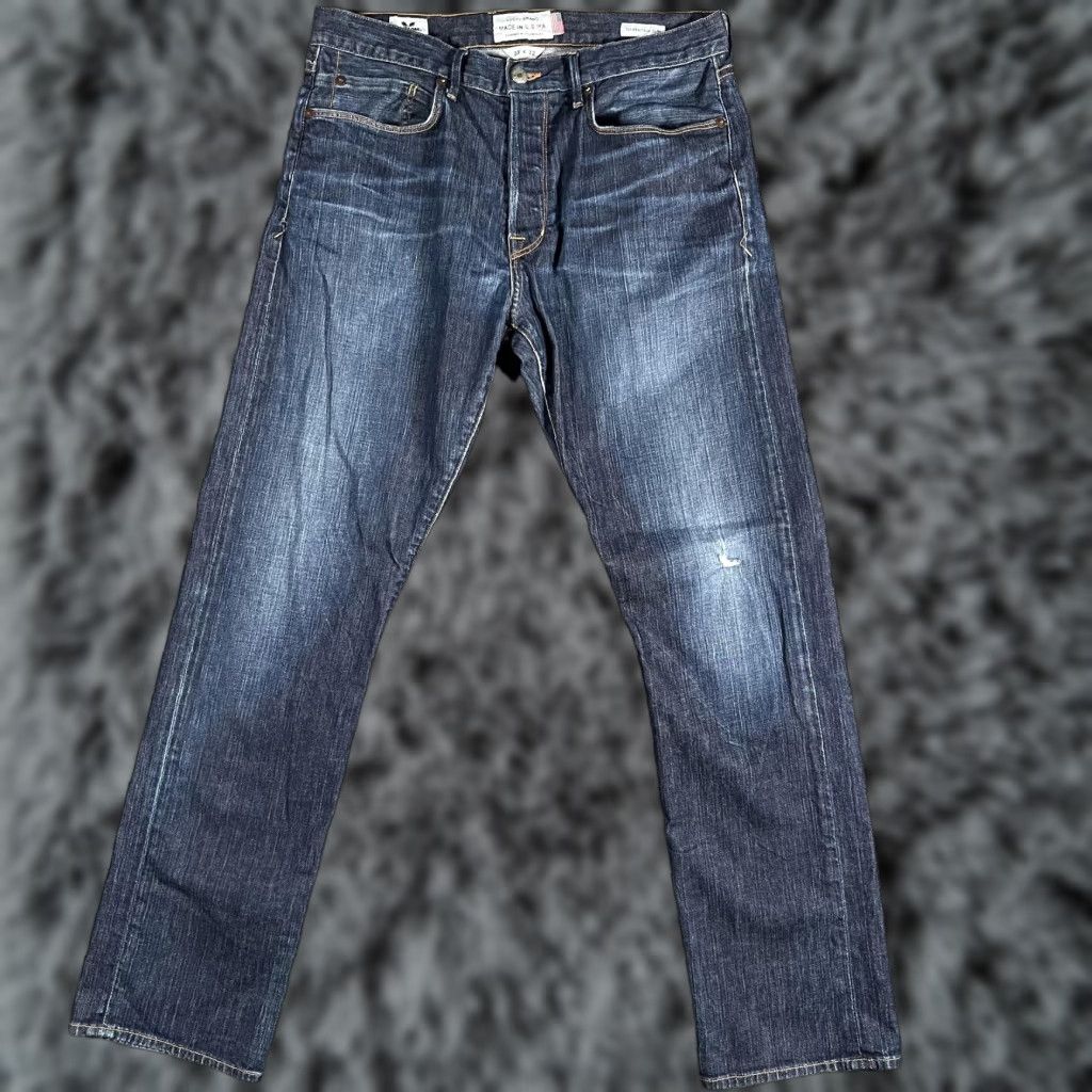 Lucky Brand Lucky Brand 121 Heritage Slim Straight Jeans Mens 33x31 Blue Selvage Made USA Size US 33 - 1 Thumbnail