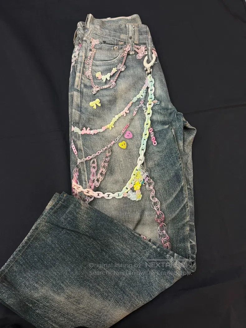 Acne Studios Acne Studios Distressed Washed Candy Chain 3D Printed Jean Size US 30 / EU 46 - 6 Thumbnail