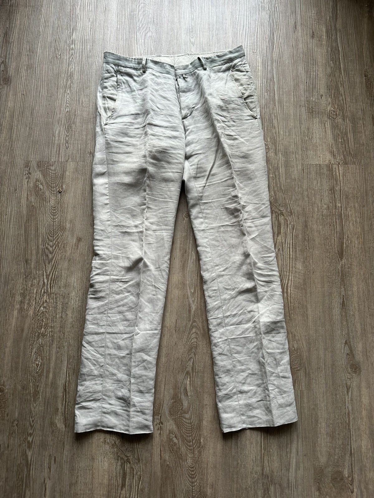 Pre-owned Jil Sander Archive  100% Linen Pants. 46 In White