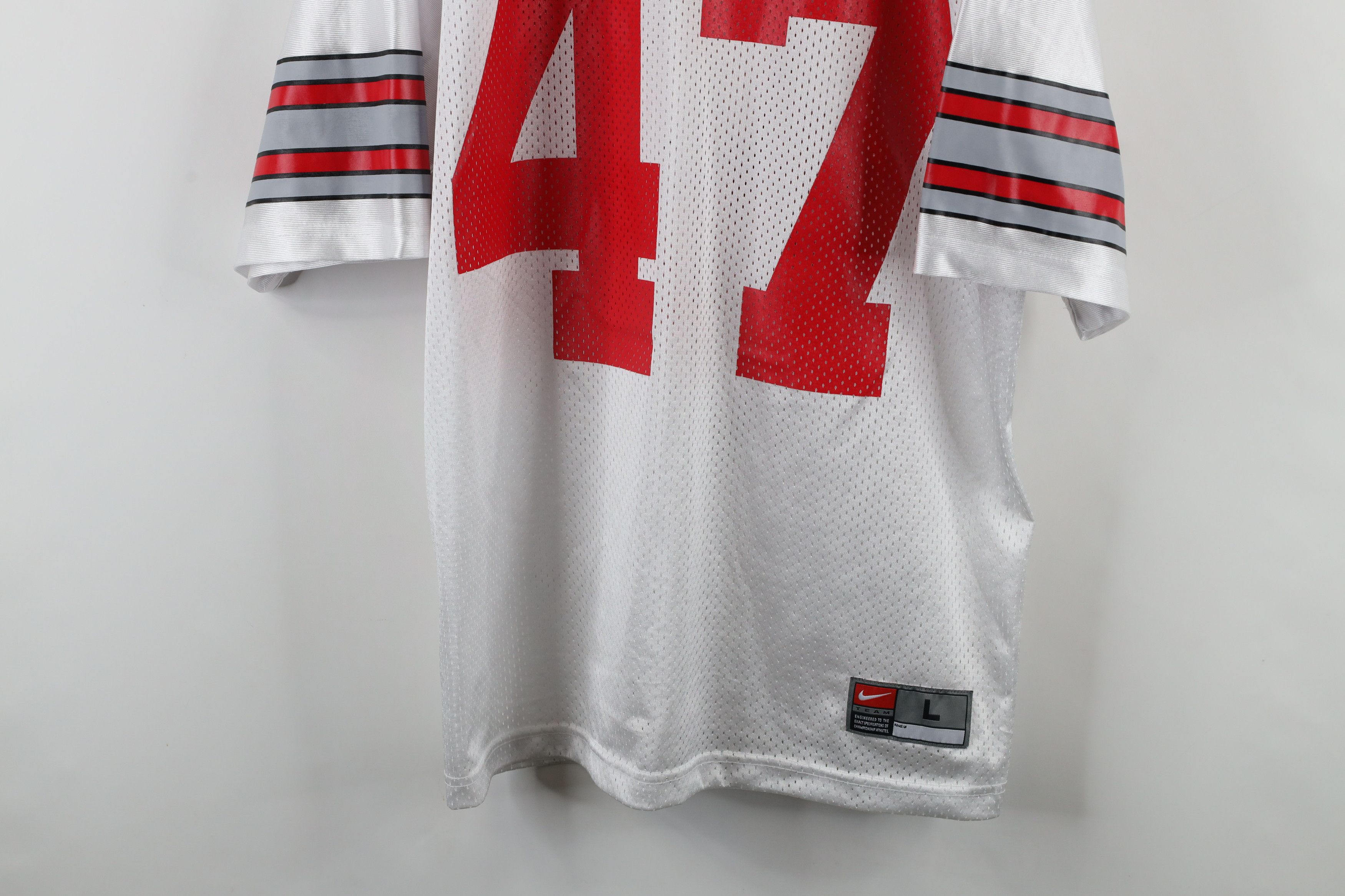 Nike × Vintage Vintage Nike Ohio State University Football Jersey White #47 Size US L / EU 52-54 / 3 - 3 Thumbnail