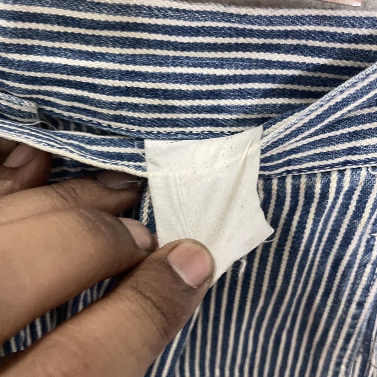 Japanese Brand Vintage Japanese Designer Distressed Hikory Stripe Pants Size 24" / US 00 / IT 34 - 5 Thumbnail