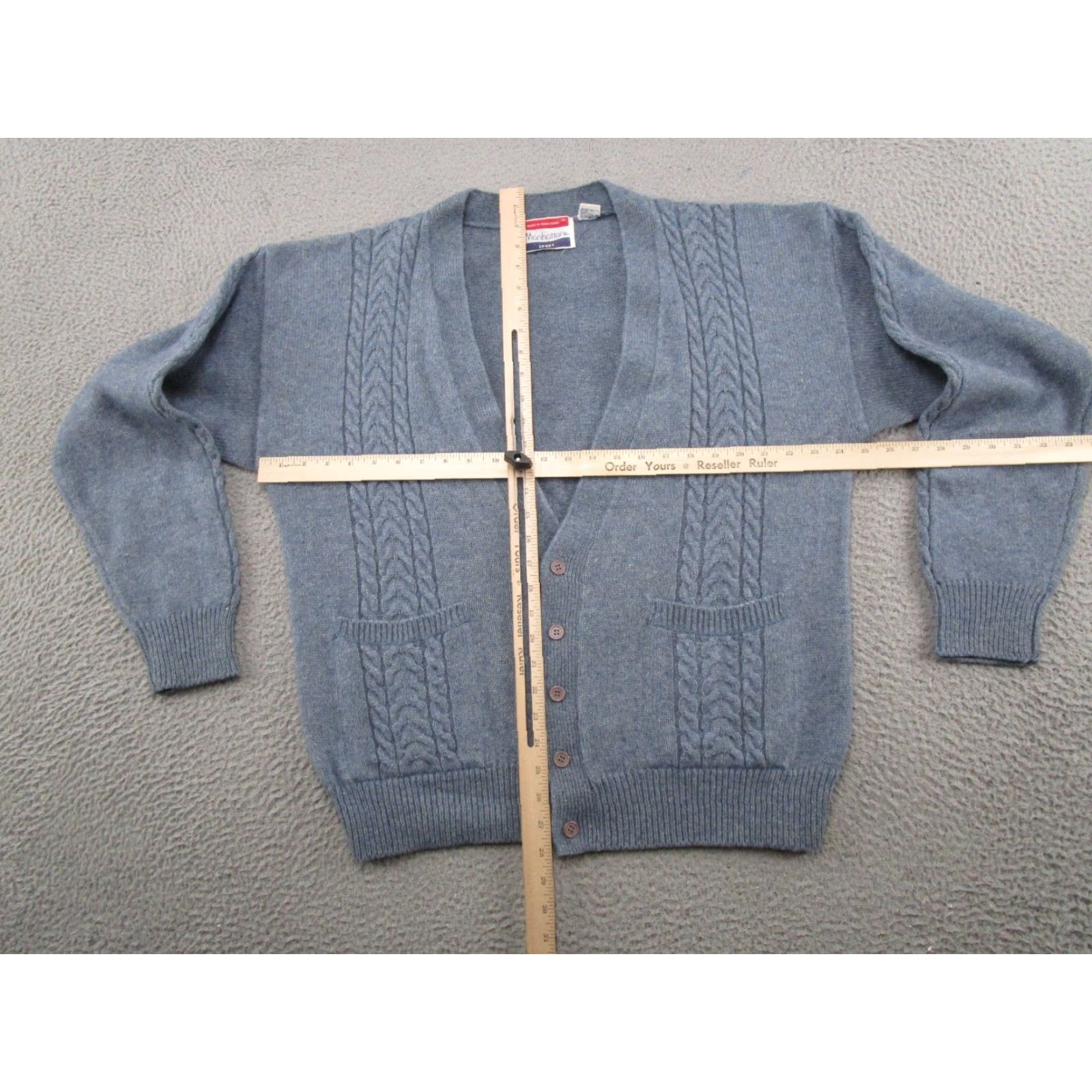 Vintage VINTAGE Manhattan Sports Cardigan Sweater Unisex Adults Blue XL Wool Blend Size L Size US L / EU 52-54 / 3 - 4 Thumbnail
