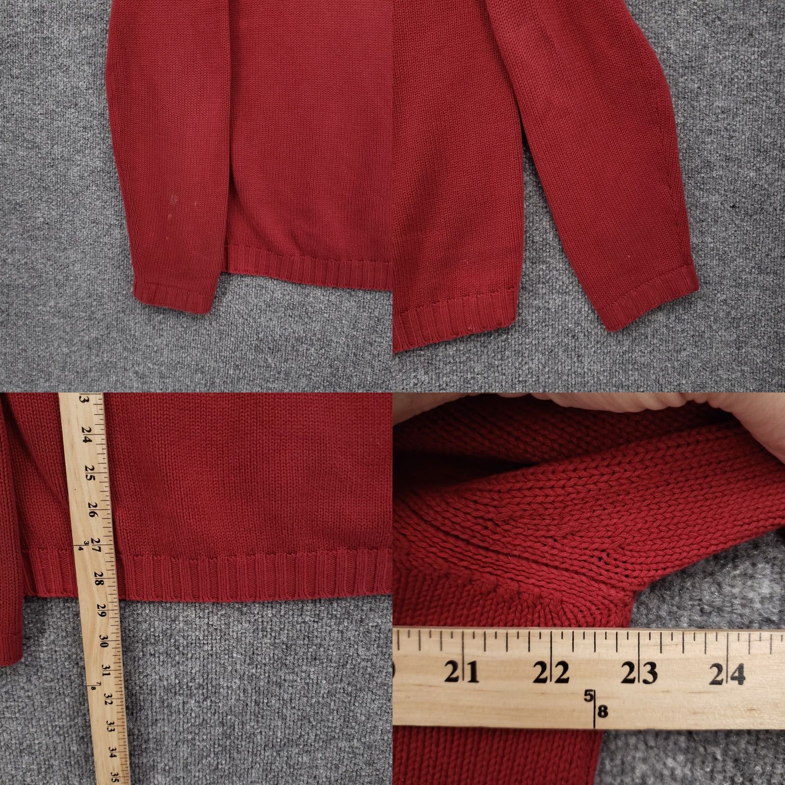 J.Crew VINTAGE J.CREW Sweater Mens M Red V-Neck Pullover Knit Cotton Long Sleeves Size US M / EU 48-50 / 2 - 8 Thumbnail