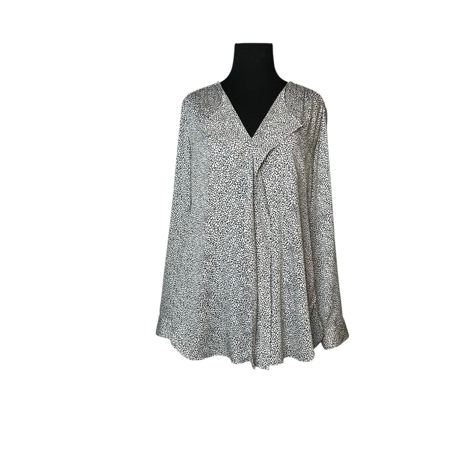 Ann Taylor Ann Taylor white black polka dots long sleeves blouse size 4 Size S / US 4 / IT 40 - 8 Thumbnail