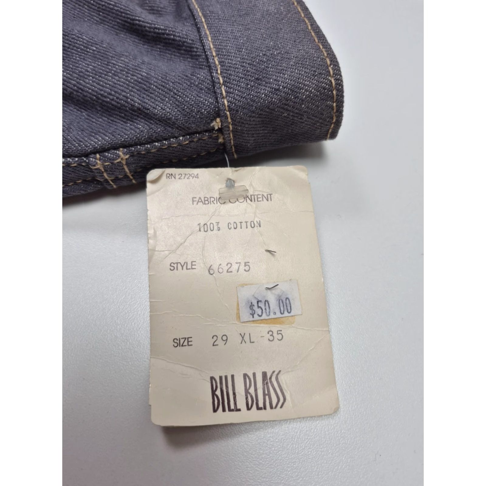 Bill Blass VINTAGE Bill Blass Jeans Mens 29x35 Blue Denim Straight Leg Casual Slacks USA NWT Size US 29 - 4 Thumbnail