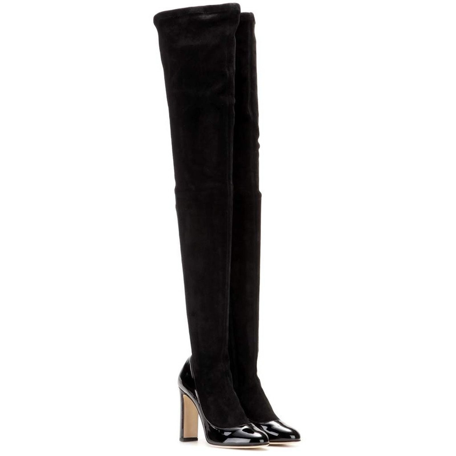 Dolce & Gabbana DOLCE & GABBANA Round Toe Pump Insert Over The Knee Boots Size US 6 / IT 36 - 1 Thumbnail