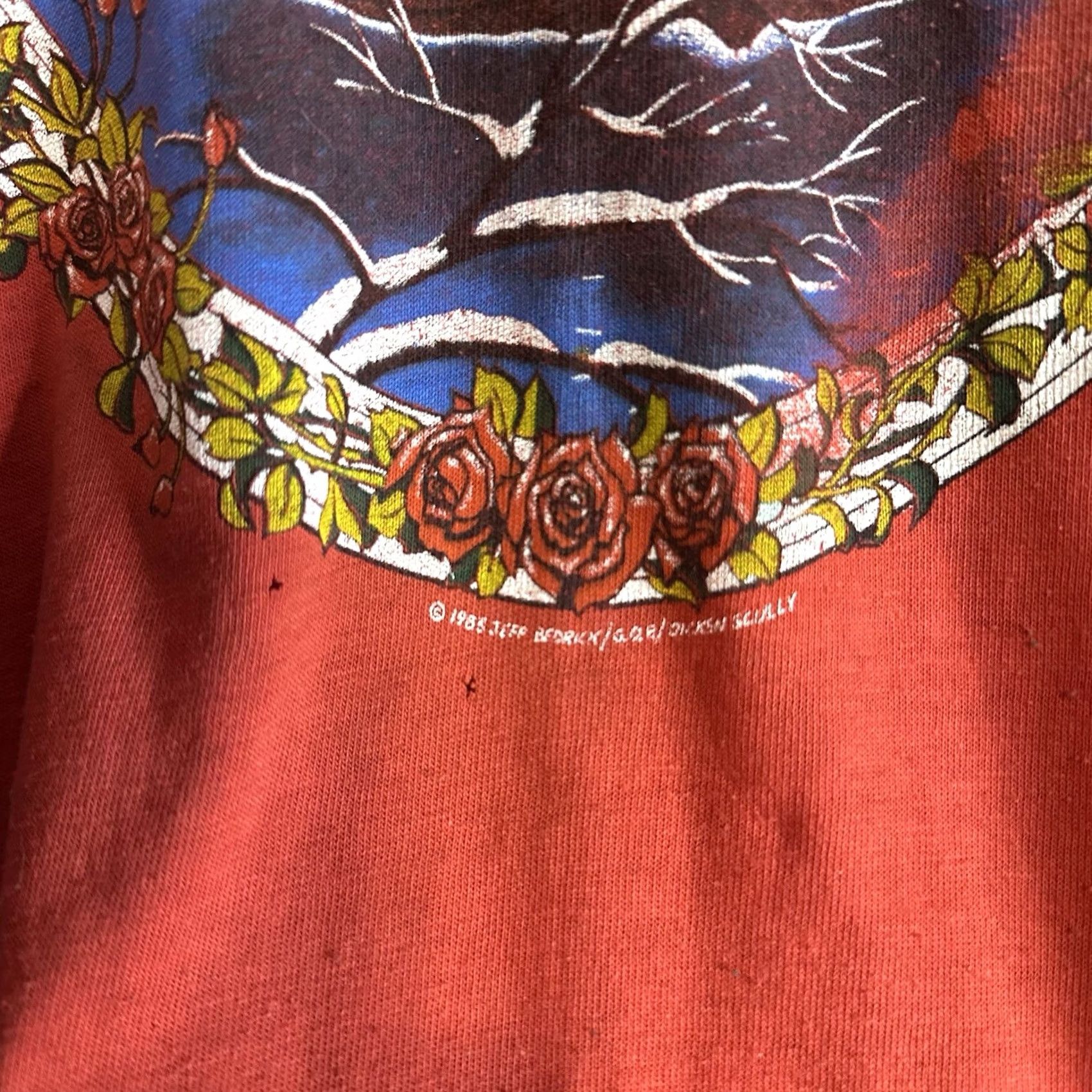 Vintage VINTAGE Grateful Dead Blues for Allah Long Sleeve Shirt Mens L Red 1980s Graphic Tee Cotton Blend USA Size US L / EU 52-54 / 3 - 6 Thumbnail
