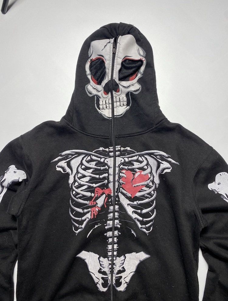 Japanese Brand × Vintage Y2k skull skeleton pile zip up hoodie Ed Hardy Affliction Size US L / EU 52-54 / 3 - 4 Thumbnail