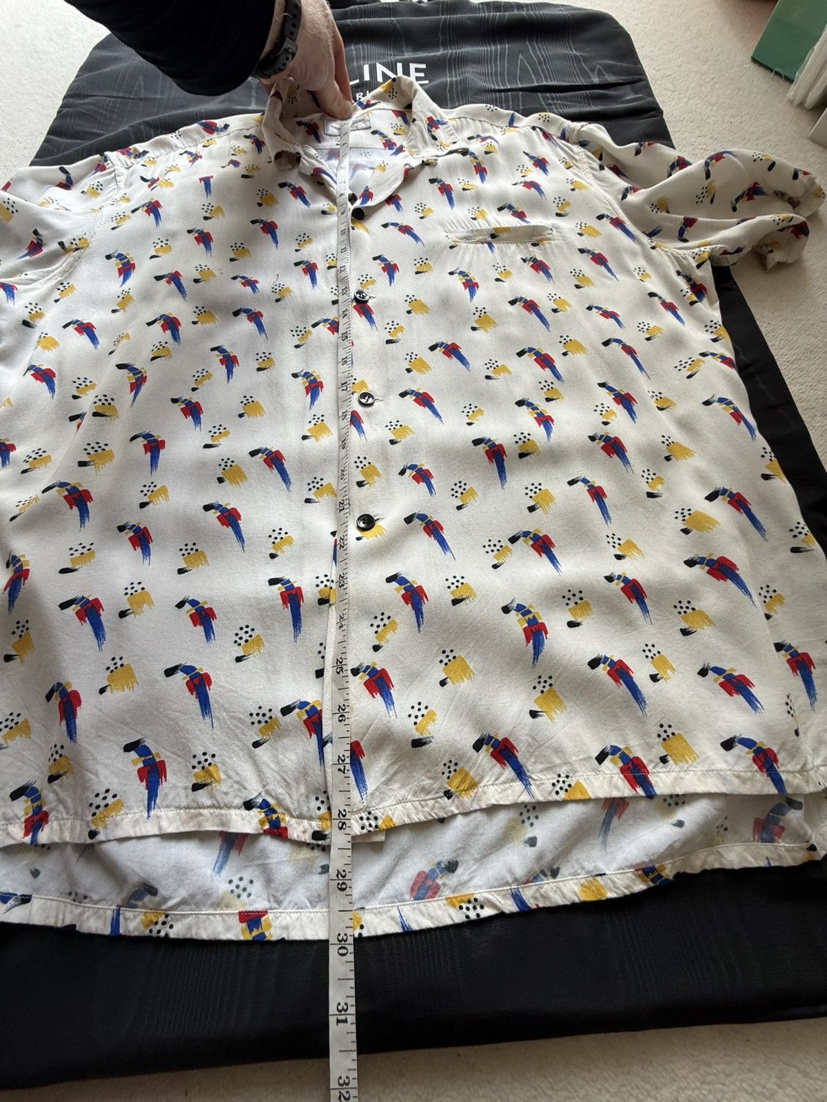 Saint Laurent Paris SS22 Saint Laurent parrot Hawaiian shirt bowling 41 grail Size US L / EU 52-54 / 3 - 8 Thumbnail