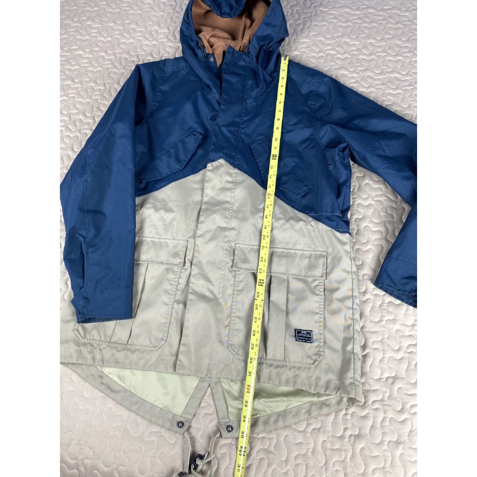 Nike Nike Skateboarding Jacket Mens L Navy & Tan Parka Coat Winter Rain Size US L / EU 52-54 / 3 - 6 Thumbnail