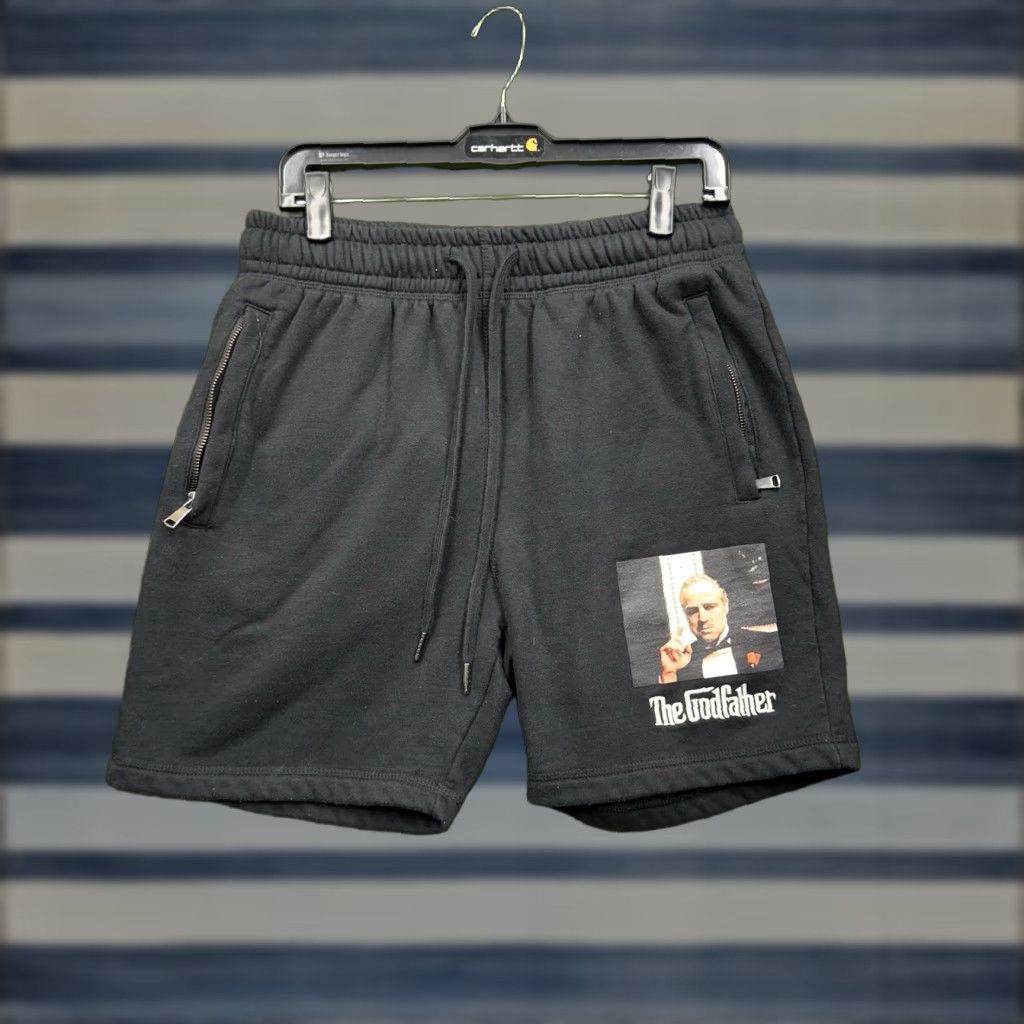 Palace The Godfather Shorts Mens Medium Black Palace Sweat Fleece Drawstring Thick Size US 31 - 1 Thumbnail