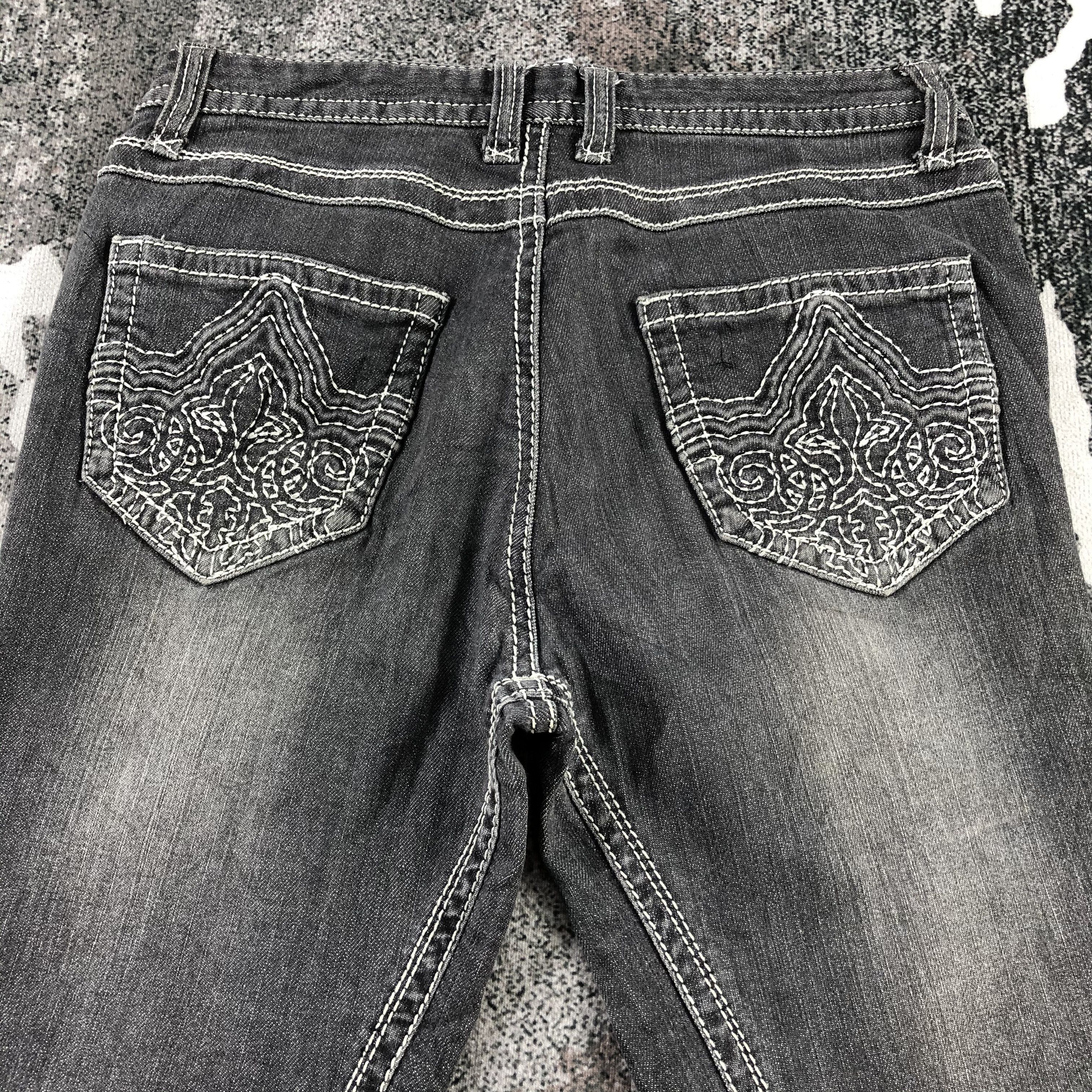 Japanese Brand ARY Denim Faded Black Jeans Cropped Flare Denim KJ1303 Size 30" / US 8 / IT 44 - 4 Thumbnail