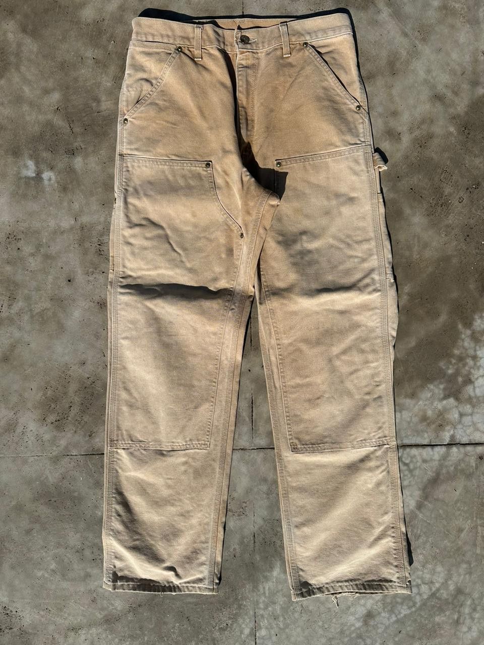 image of Carhartt Double Knee Workwear Pants B01 Brn in Tan, Men's (Size 30)