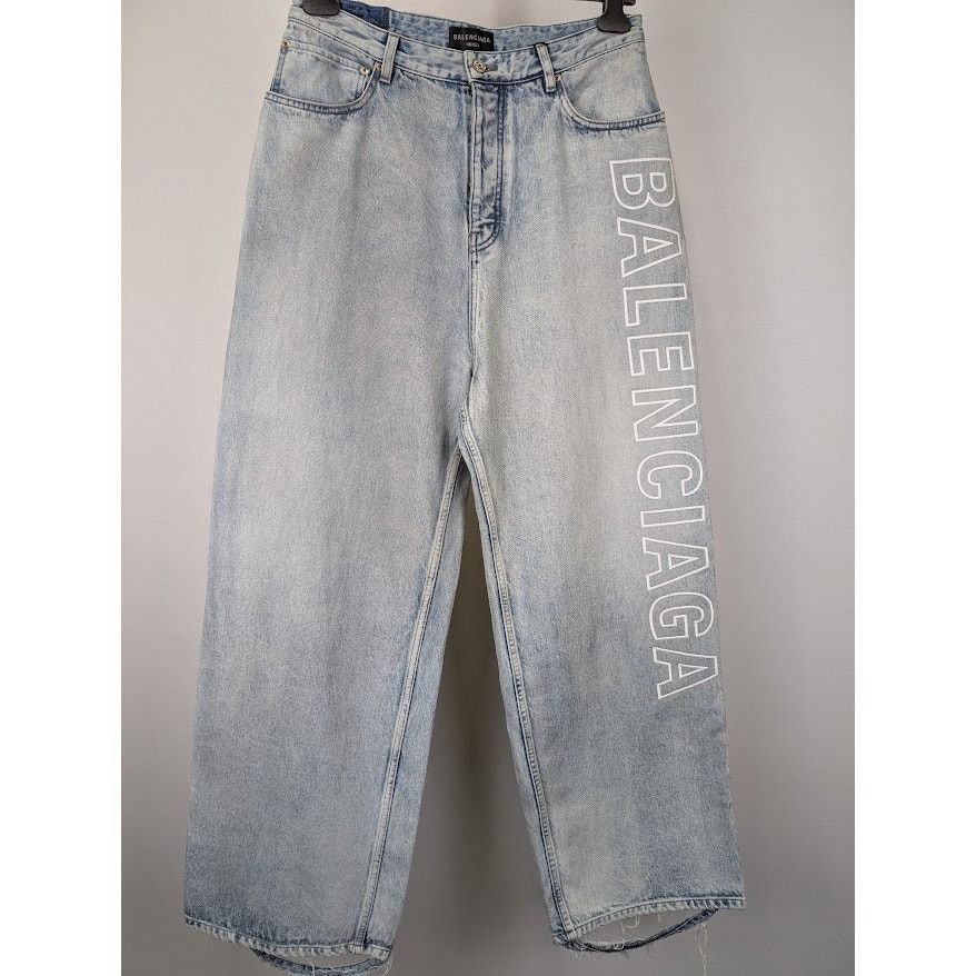 Balenciaga o1rshd1 Organic Japanese Twill Baggy Pants in Dirty Blue Size US 32 / EU 48 - 2 Thumbnail