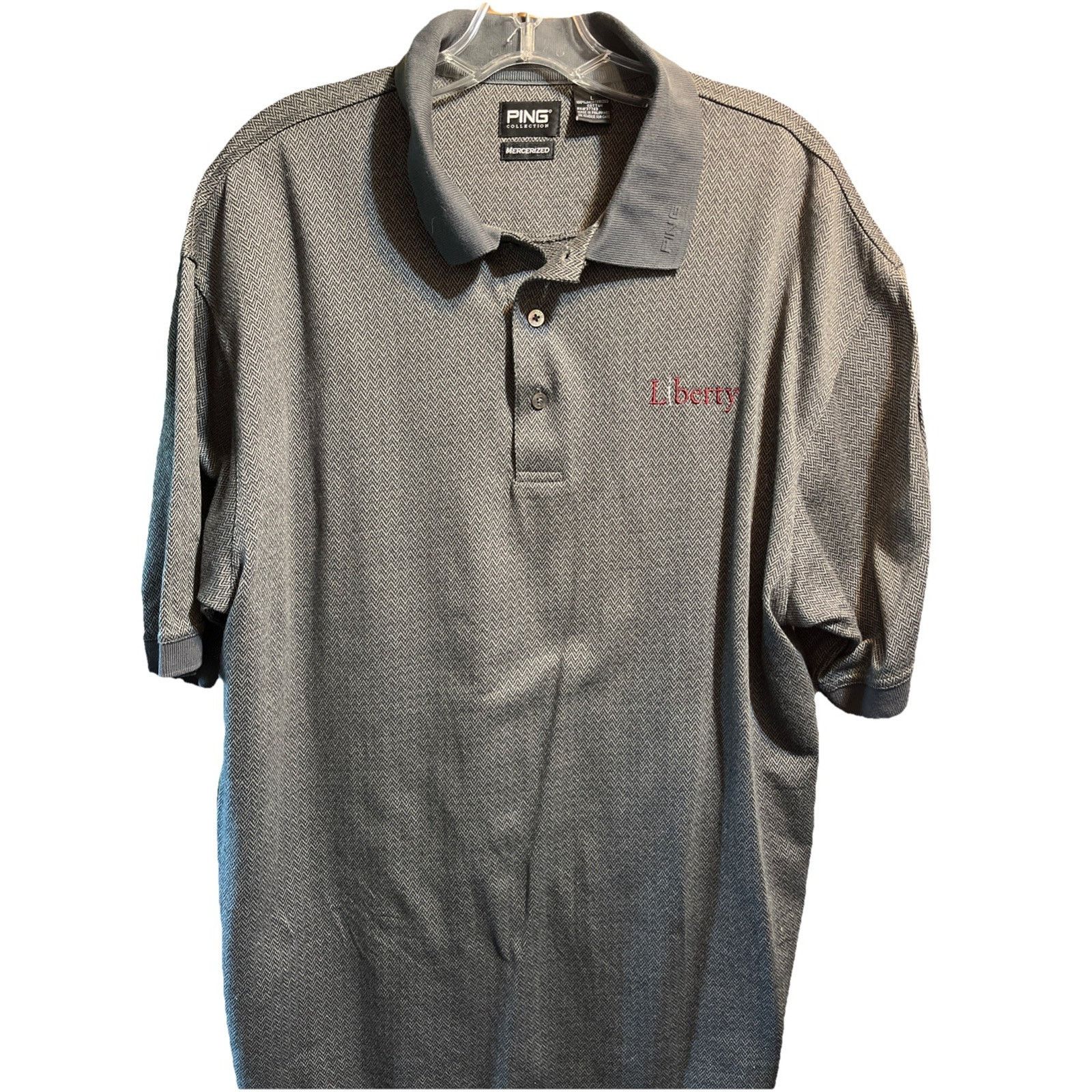 PING Ping Vintage Shirt Mens Large Polo Gray Liberty SS Button Size US L / EU 52-54 / 3 - 1 Thumbnail