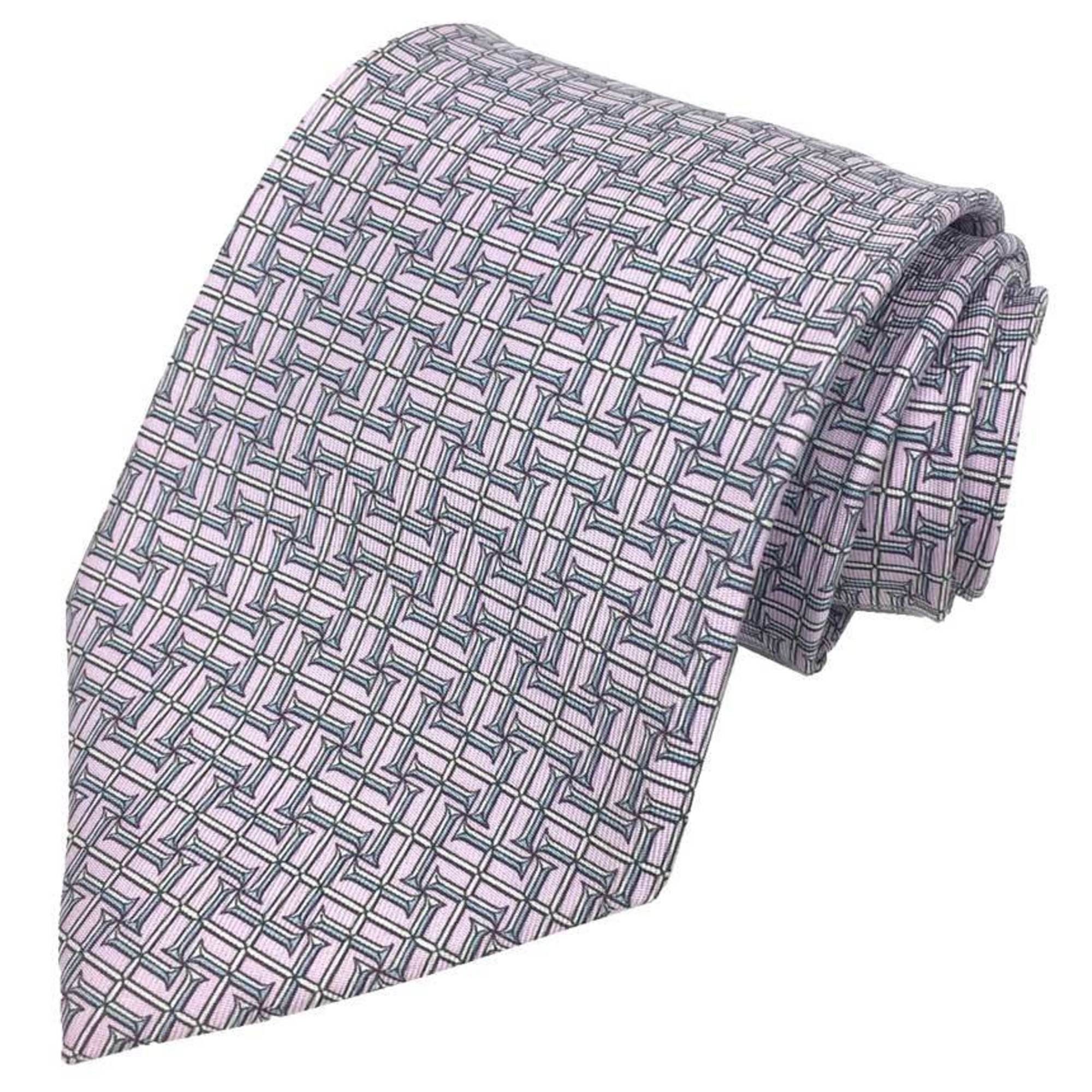 Hermes Hermes tie H pattern 100% silk light purple men's Size ONE SIZE - 1 Thumbnail