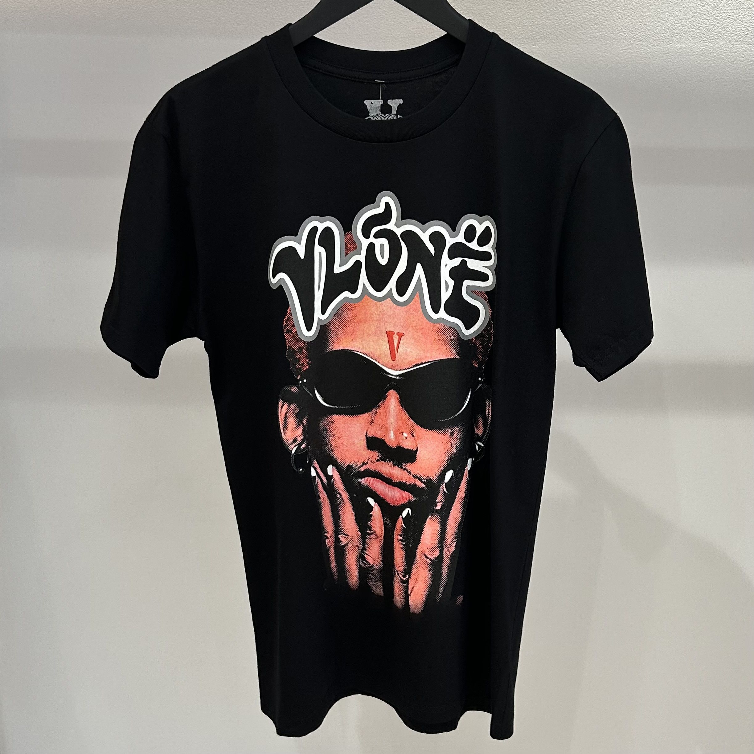 image of Vlone Rodman Logo T-Shirt in Black, Men's (Size Small)